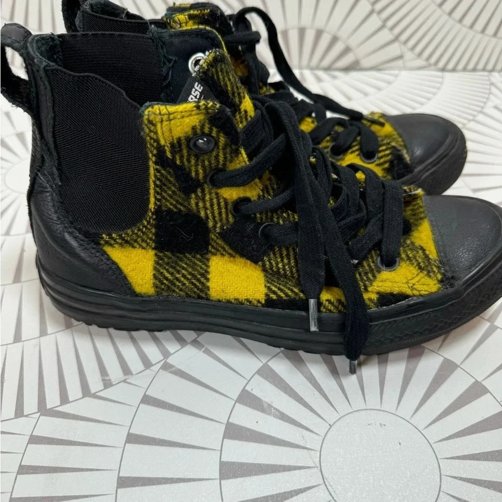 Converse Woolrich Womens Size 7 Casual Lace Up Boot Shoe Black Yellow Sneaker
